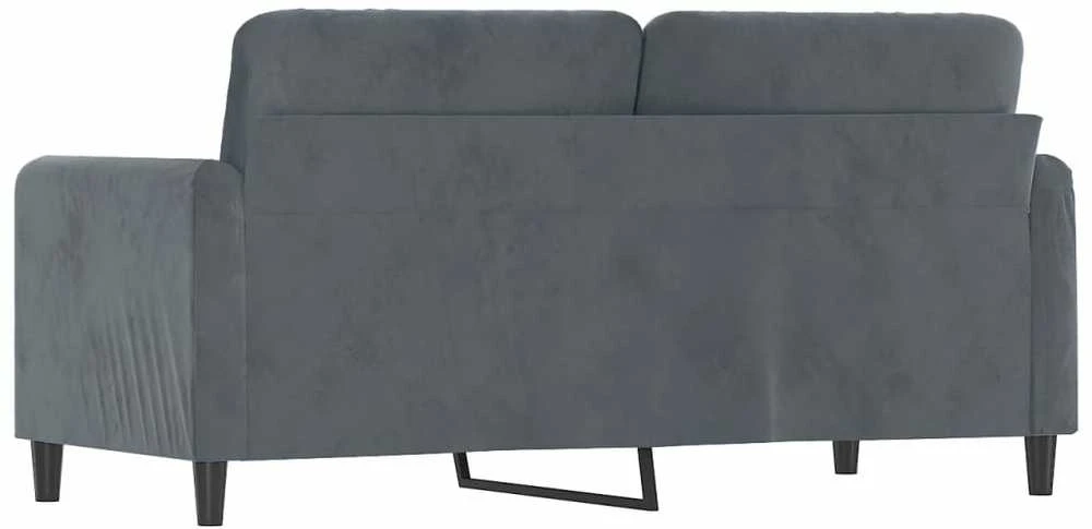 Dvivietė sofa, tamsiai pilkos spalvos, 140cm, aksomas
