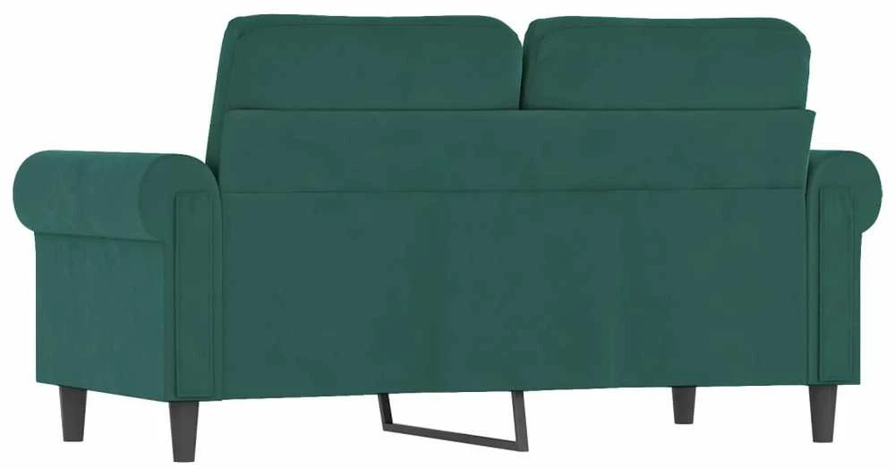 Dvivietė sofa, tamsiai žalios spalvos, 120cm, aksomas