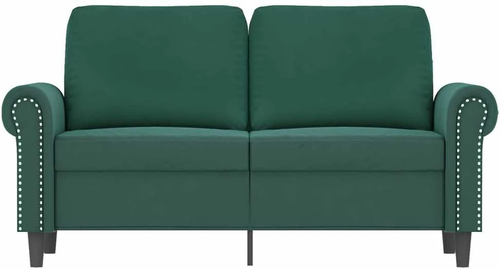 Dvivietė sofa, tamsiai žalios spalvos, 120cm, aksomas