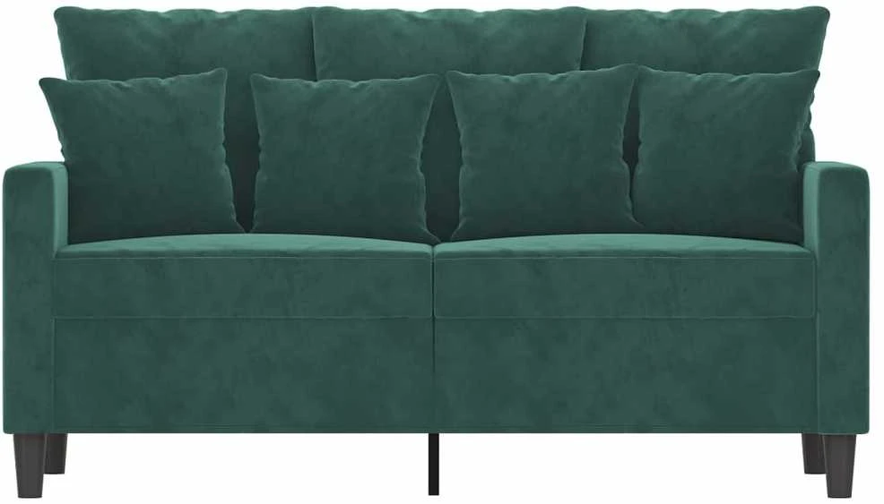 Dvivietė sofa, tamsiai žalios spalvos, 120cm, aksomas