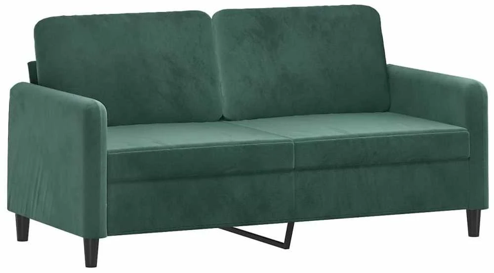 Dvivietė sofa, tamsiai žalios spalvos, 140cm, aksomas