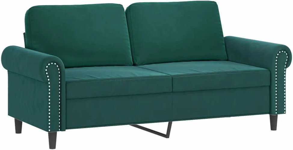 Dvivietė sofa, tamsiai žalios spalvos, 140cm, aksomas