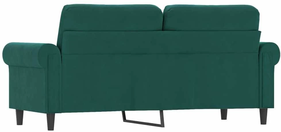 Dvivietė sofa, tamsiai žalios spalvos, 140cm, aksomas