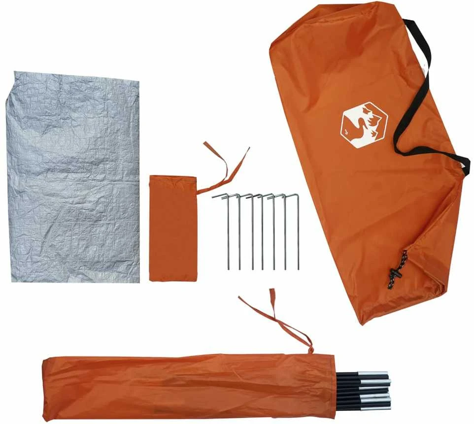 Stovyklavimo palapinė, pilka/oranžinė, dvivietė