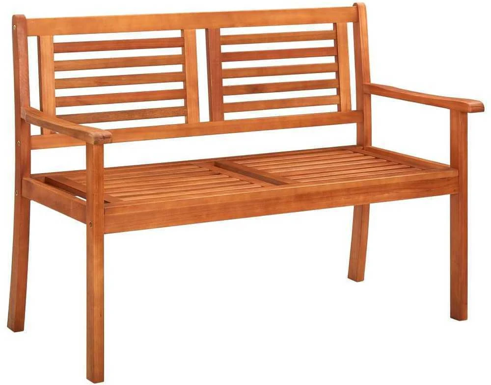 Dvivietis sodo suoliukas su pagalvėle, 120cm, eukalipto masyvas