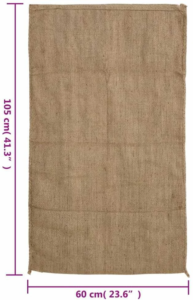 Džiuto maišai, 10vnt., 60x105cm, 100% džiutas, 340 g/m²