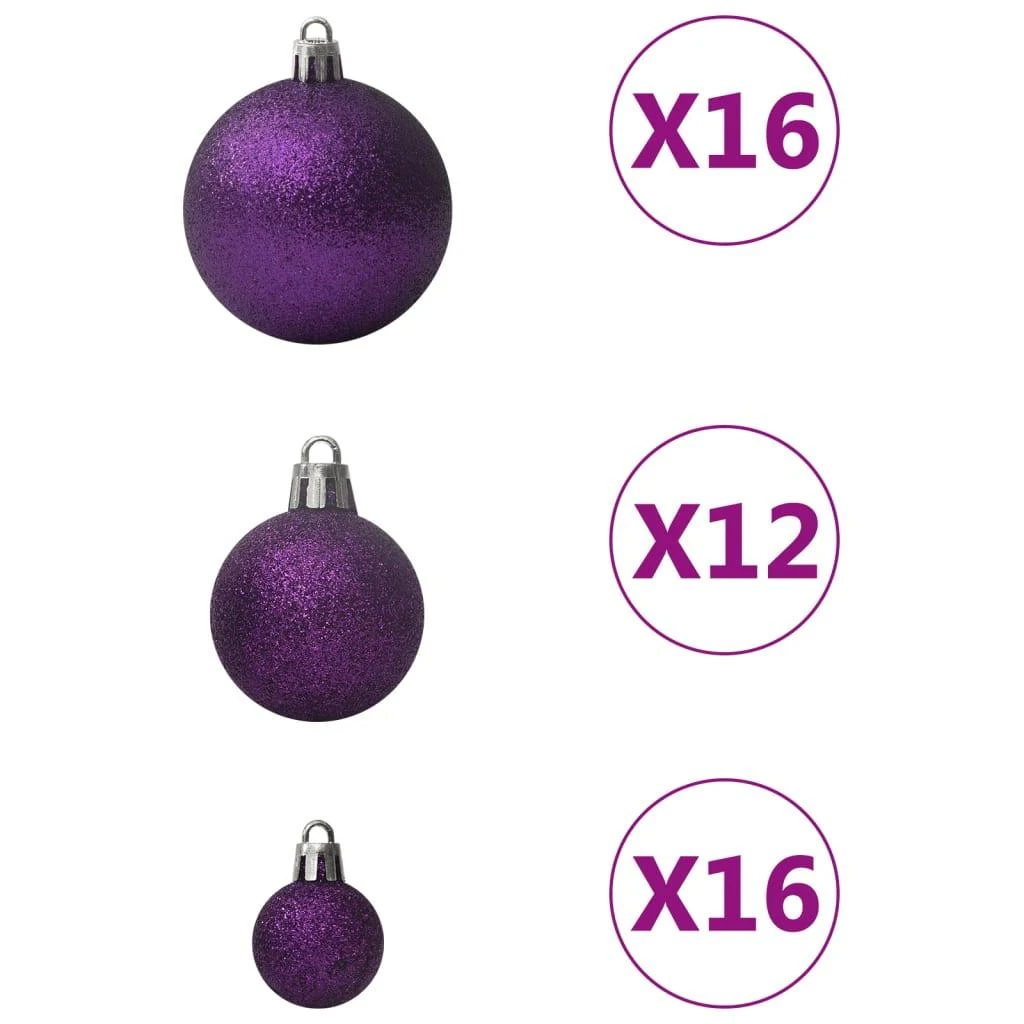 Eglutės žaisliukų rinkinys, 100vnt., violetinės spalvos