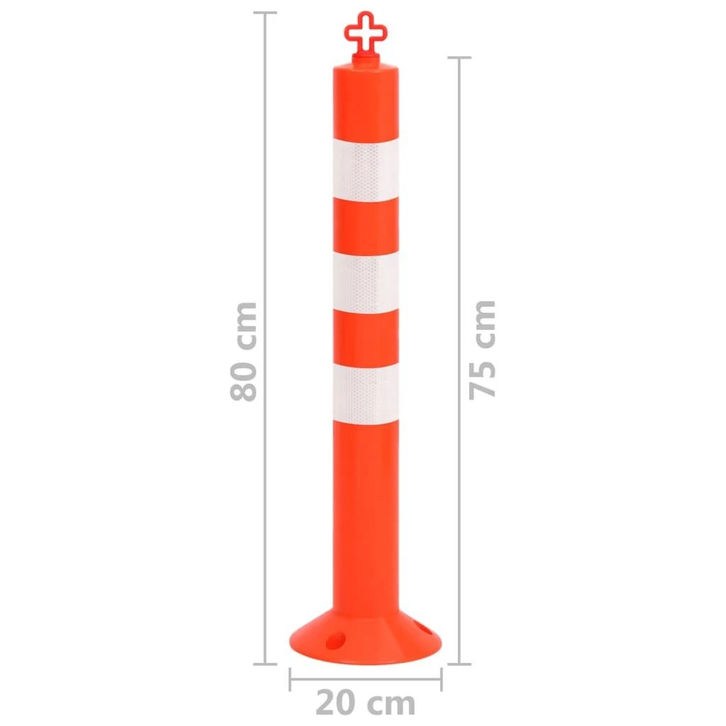 Eismo reguliavimo stulpeliai su grandine, 10vnt., 75cm, PE