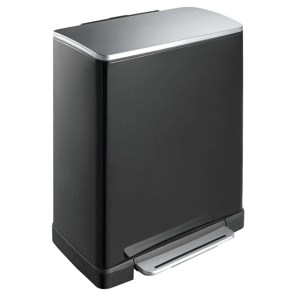 EKO Šiukšliadėžė su pedalu E-Cube, matinės juodos spalvos, 50l