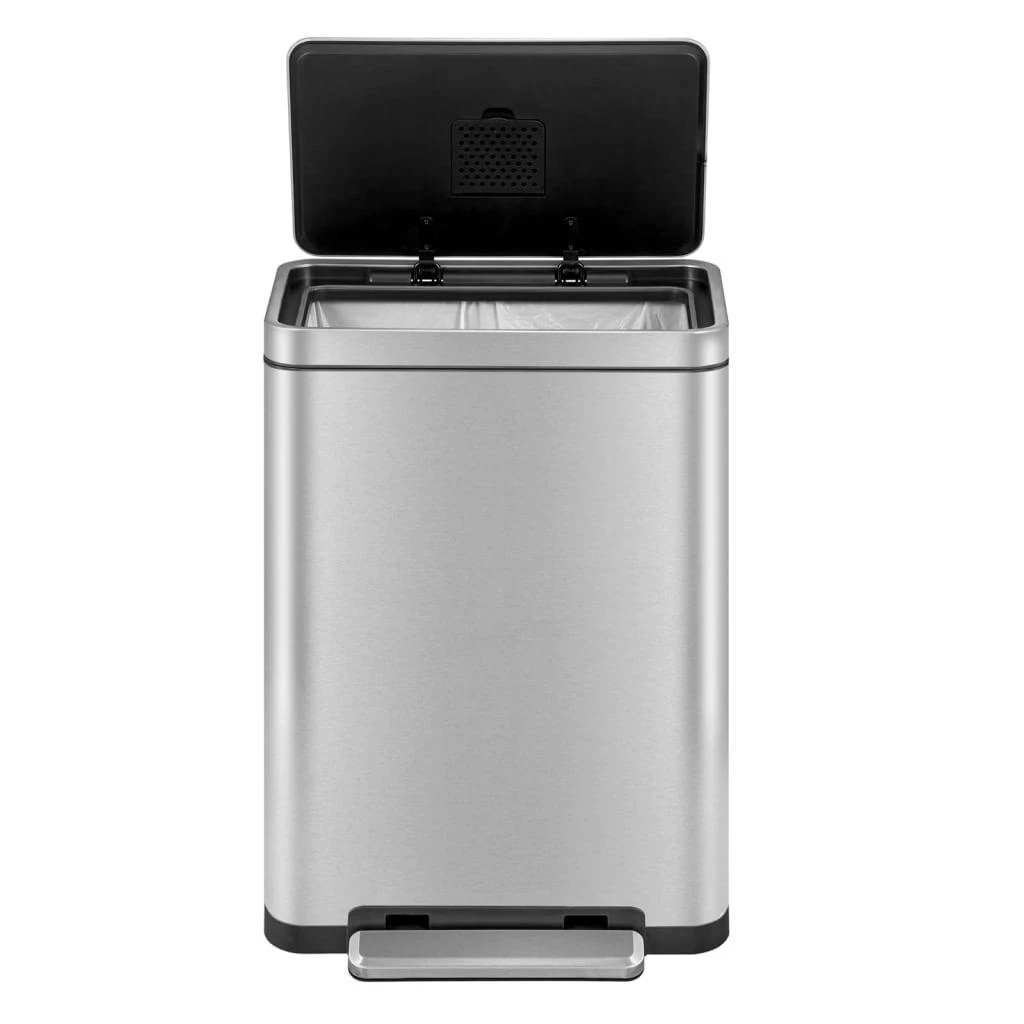 EKO Šiukšliadėžė su pedalu X-Cube, matinės sidabrinės spalvos, 45l