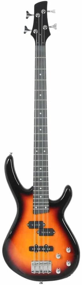 Elektrinė bosinė gitara pradedantiesiems, ruda/juoda, 4/4 46"