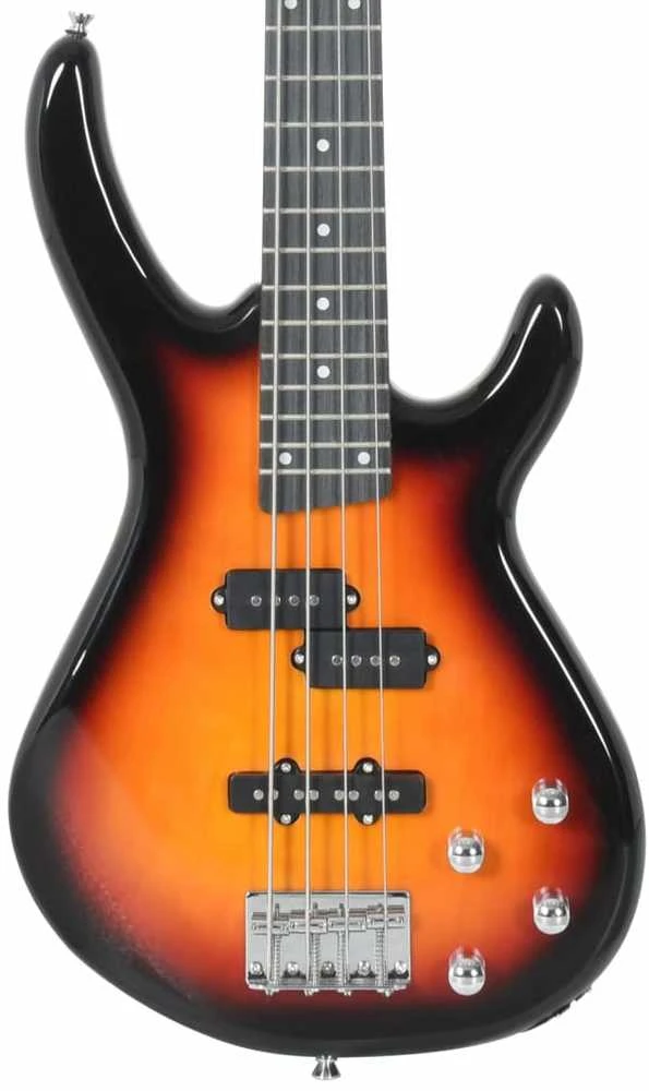 Elektrinė bosinė gitara pradedantiesiems, ruda/juoda, 4/4 46"
