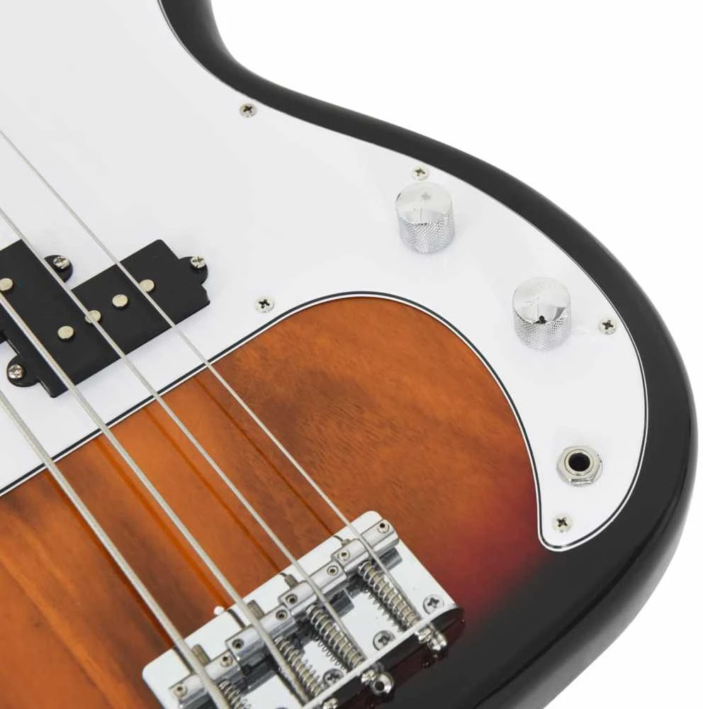 Elektrinė bosinė gitara pradedantiesiems, ruda/balta, 4/4 46"