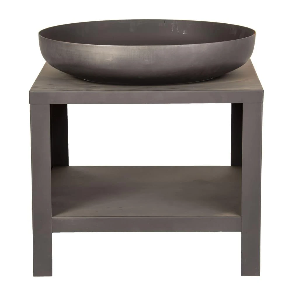 4IQ Esschert Design Laužavietė su vieta malkoms, juodos spalvos, 62cm