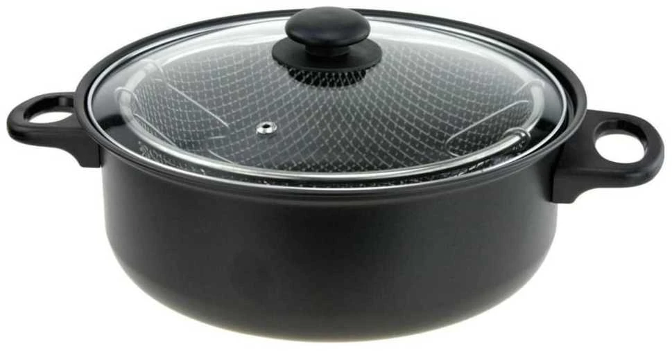 Excellent Houseware Kepimo puodas su stikliniu dangčiu, 26cm