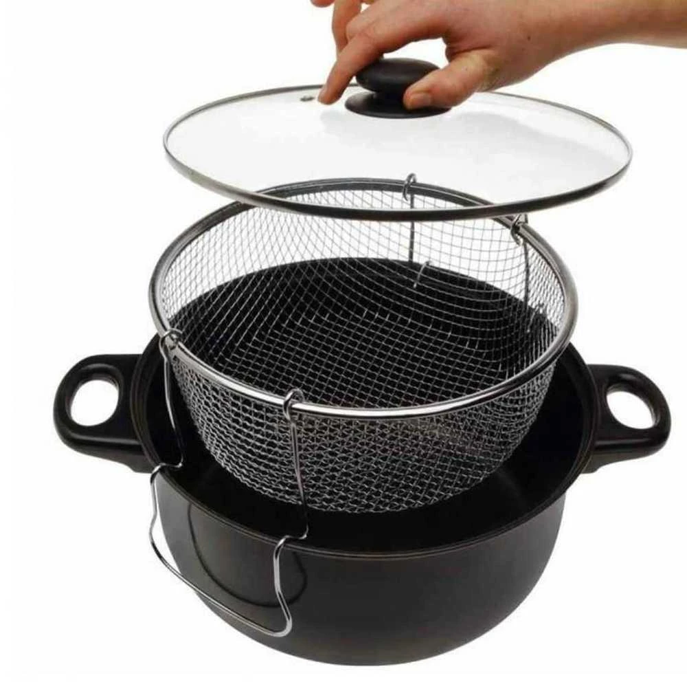 Excellent Houseware Kepimo puodas su stikliniu dangčiu, 26cm