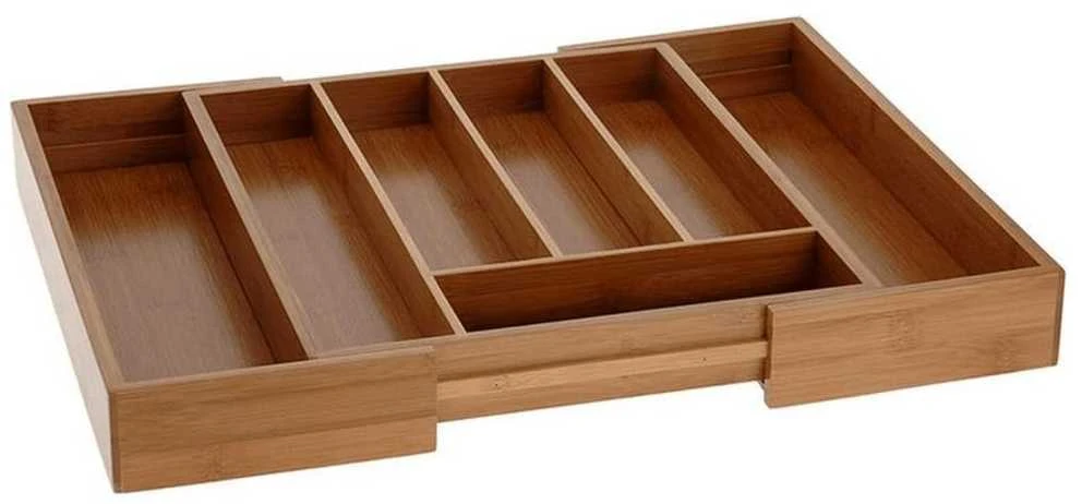 Excellent Houseware Prailginamas stalo įrankių dėklas, bambukas