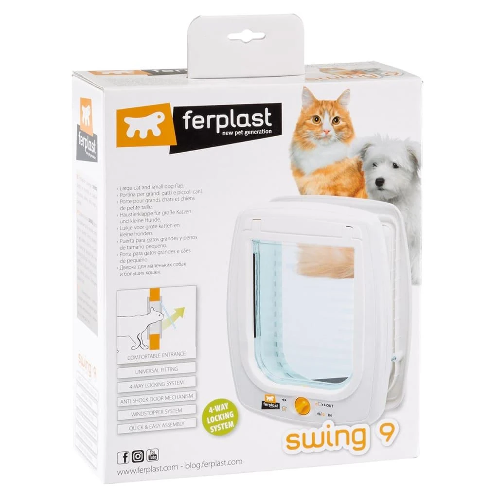 Ferplast Atverčiamos durelės katėms Swing 9 SET, baltos, 4 krypčių