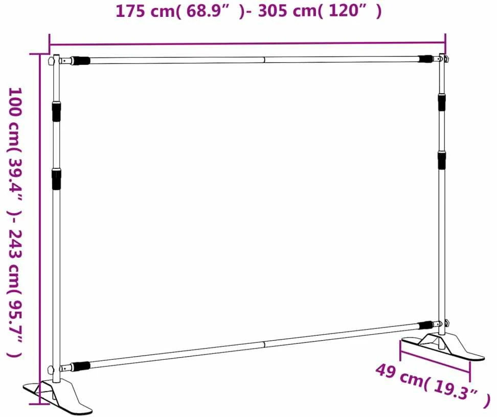 Fono laikikliai, 2vnt., juodos spalvos, 305x243cm, plienas