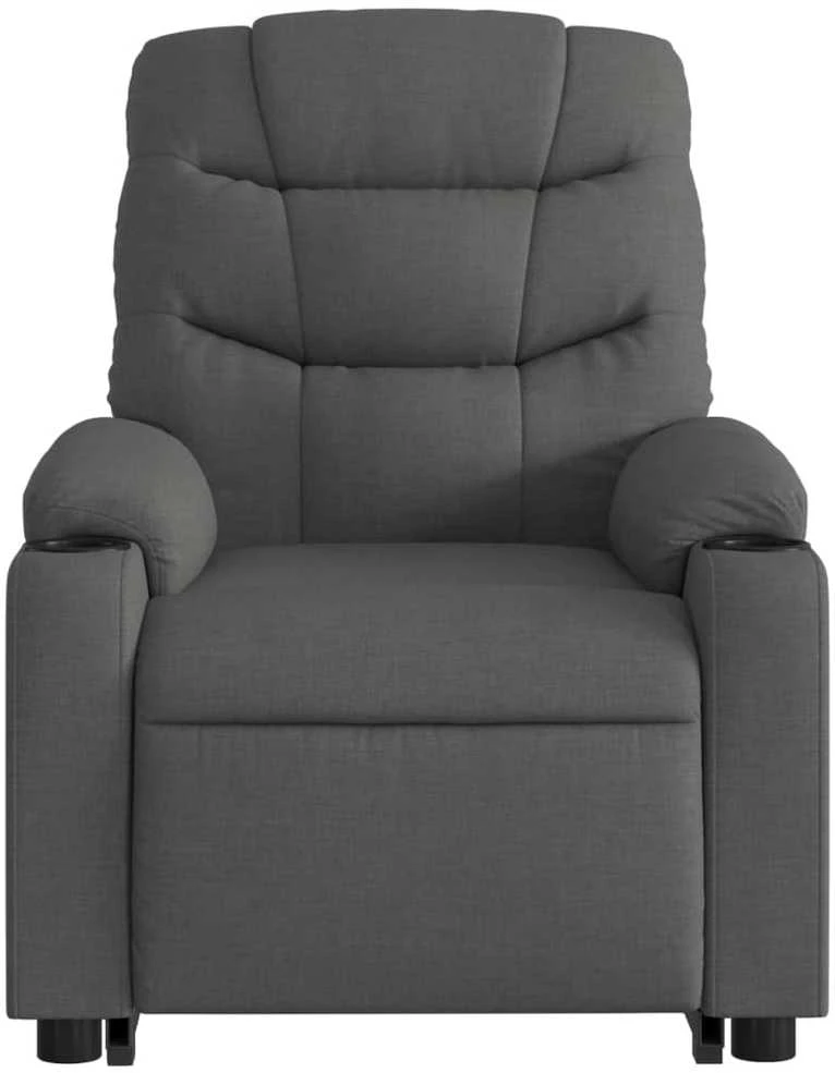 Fotelis Atsistojantis atlošiamas krėslas, tamsiai pilkas, audinys