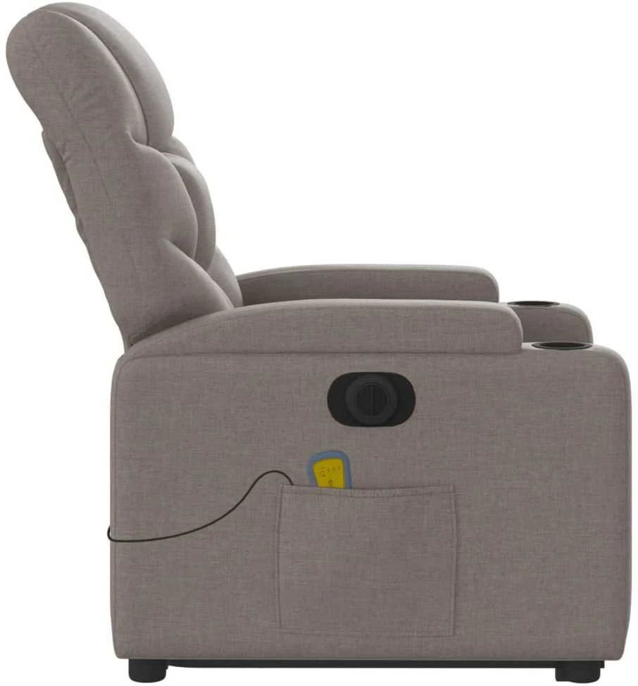 Fotelis Atsistojantis elektrinis masažinis krėslas, taupe, audinys