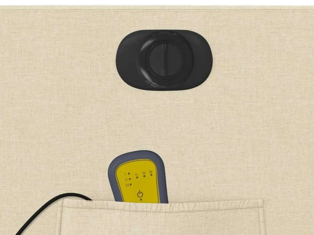 Fotelis Atsistojantis elektrinis masažinis krėslas, kreminis, audinys