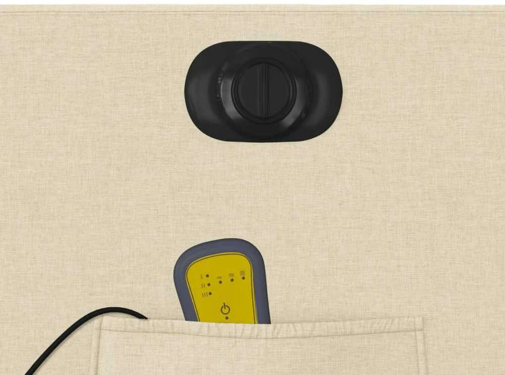 Fotelis Atsistojantis elektrinis masažinis krėslas, kreminis, audinys