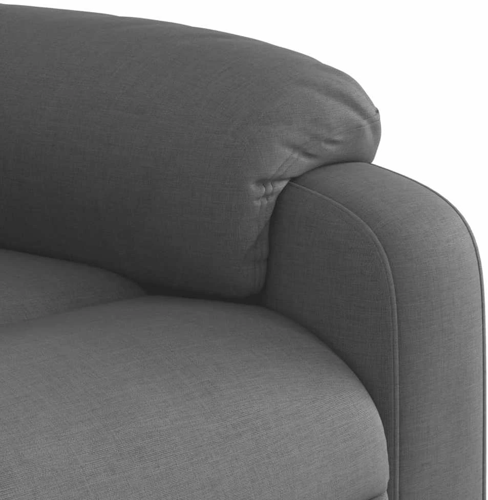Fotelis Atsistojantis masažinis krėslas, tamsiai pilkas, audinys
