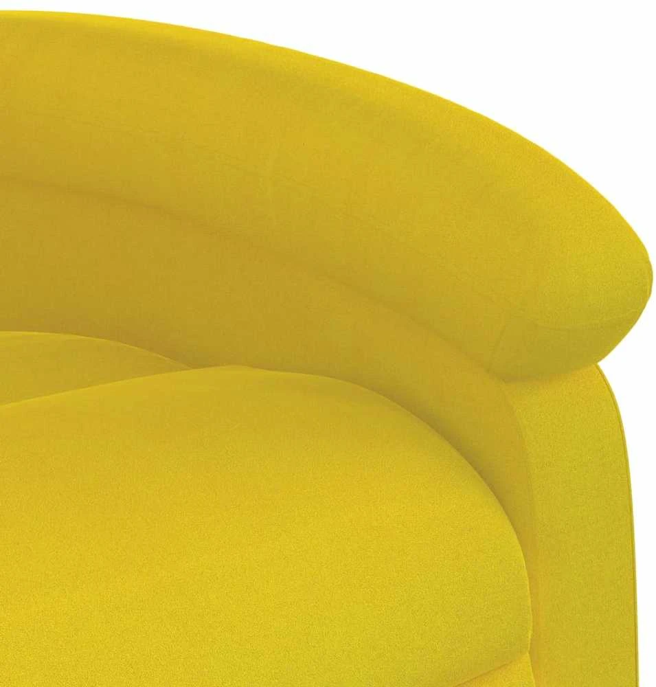 Fotelis Elektrinis atsistojantis masažinis krėslas, geltonas, aksomas