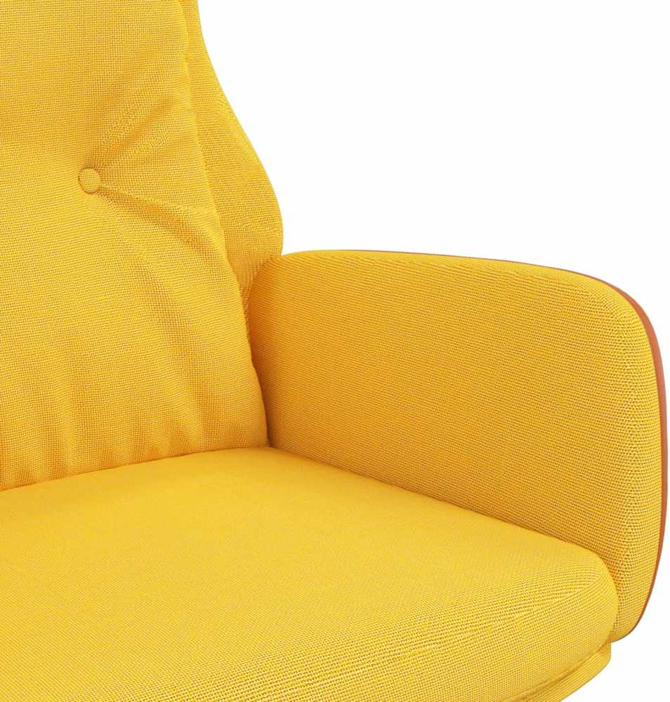 Fotelis Poilsio kėdė, garstyčių geltonos spalvos, audinys ir PVC