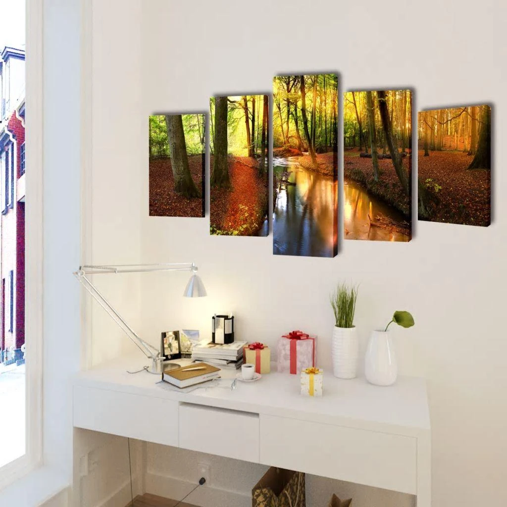 Nuotraukų rėmelis Paveikslų ant drobės rinkinys, 200x100cm, miškas