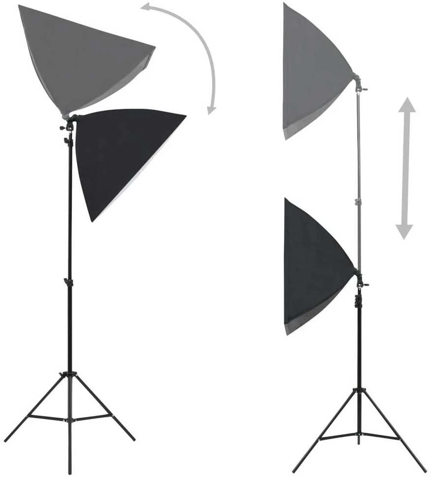 Fotostudijos komplektas su šviesdėžėmis ir fonu