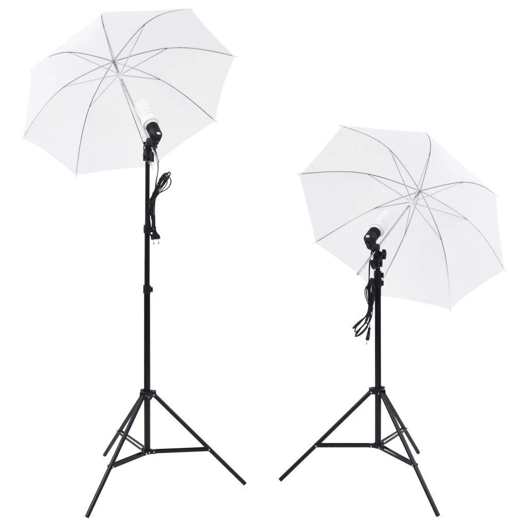 Fotostudijos rinkinys: 5 spalvoti fonai ir 2 skėčiai