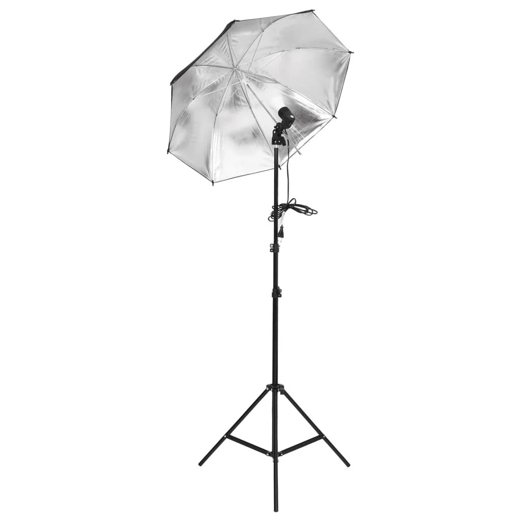 Fotostudijos rinkinys su šviestuvais, fonu ir reflektoriumi