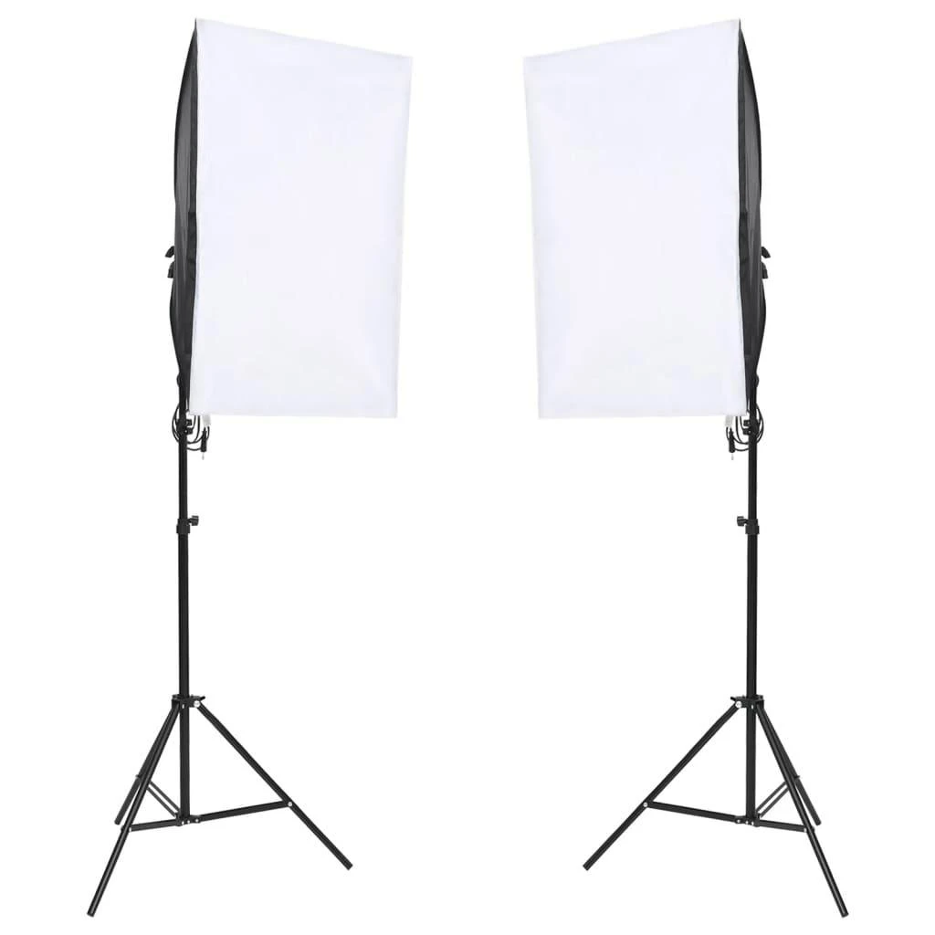 Fotostudijos rinkinys su šviestuvais, fonu ir reflektoriumi