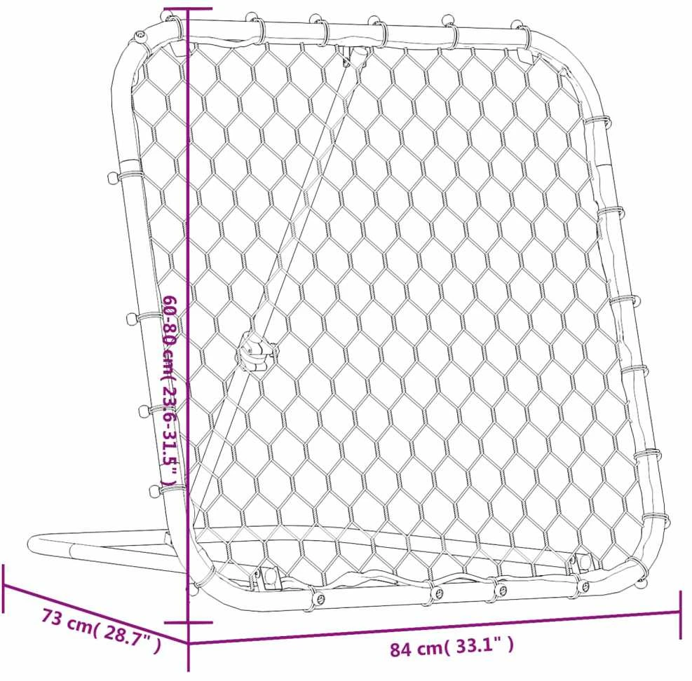 Futbolo kamuolio atšokimo sienelė, juoda, 84x73x60–80cm