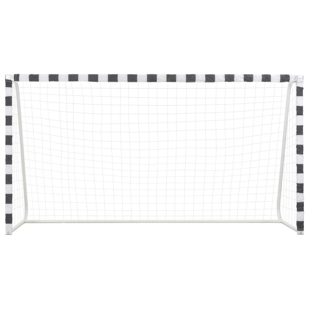 Futbolo vartai, juodos ir baltos sp., 300x160x90 cm, metalas
