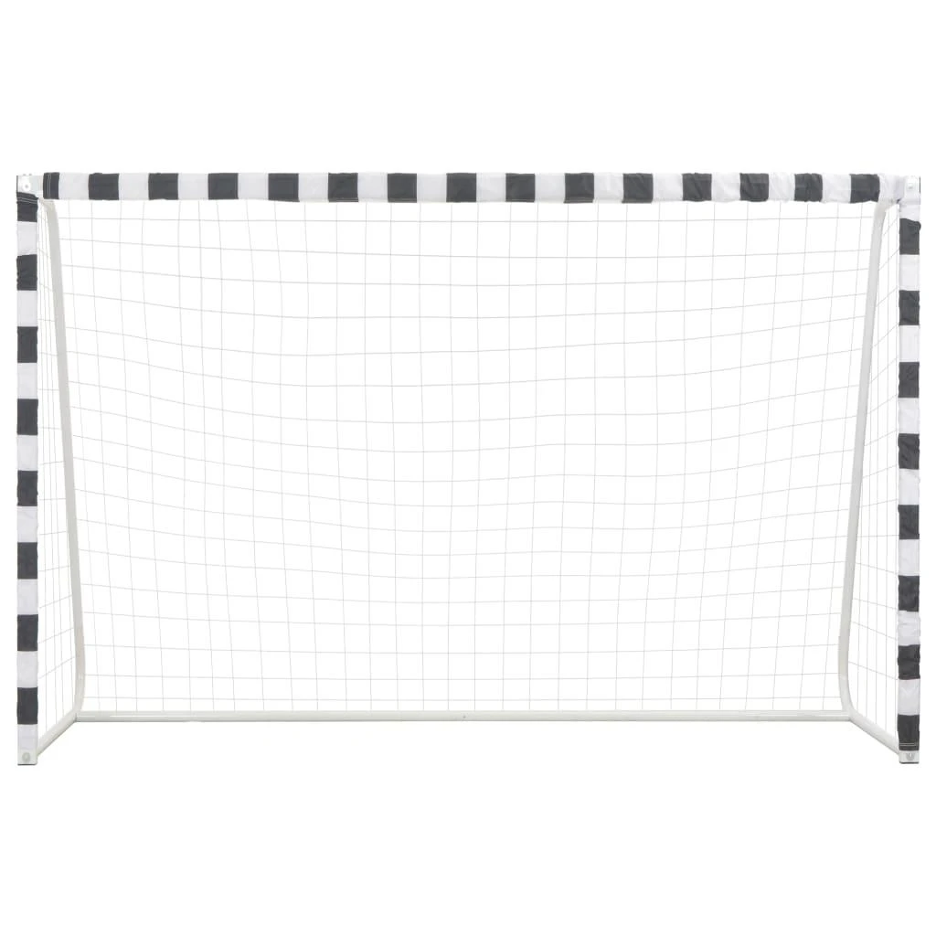Futbolo vartai, juodos ir baltos sp., 300x200x90 cm, metalas