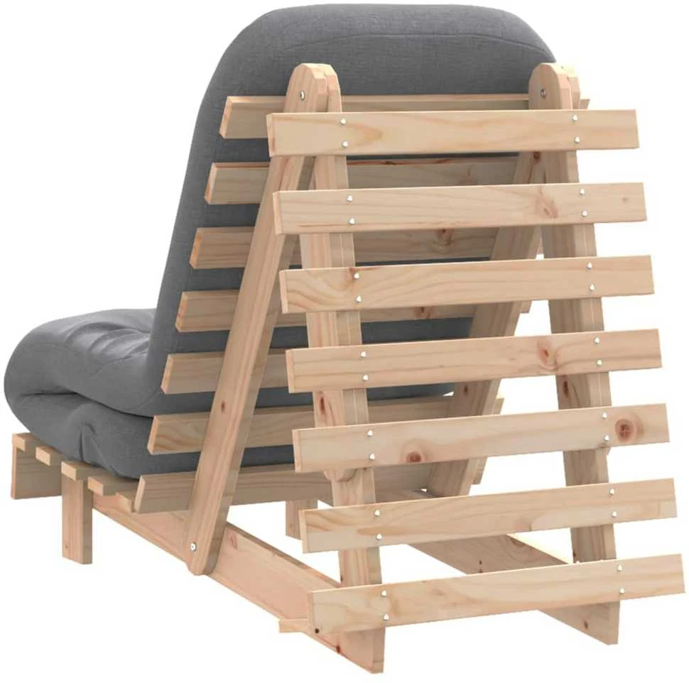 Futono sofa-lova su čiužiniu, 60x206x11cm, pušies masyvas