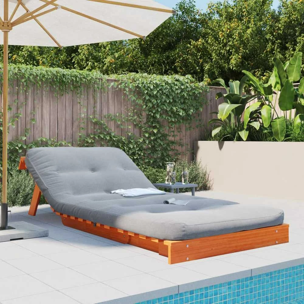 Futono sofa-lova su čiužiniu, vaško ruda, 80x206x11cm, pušis