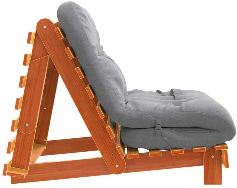Futono sofa-lova su čiužiniu, vaško ruda, 80x206x11cm, pušis