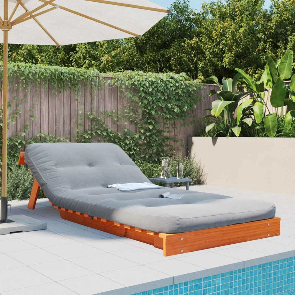Futono sofa-lova su čiužiniu, vaško ruda, 90x206x11cm, pušis