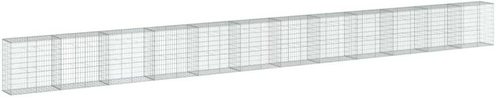 Gabiono krepšys su dangčiu, 1200x50x100cm, galvanizuota geležis