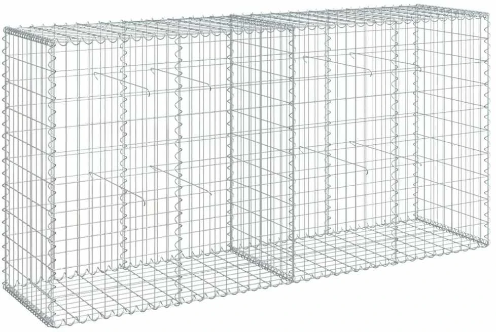 Gabiono krepšys su dangčiu, 200x50x100cm, galvanizuota geležis