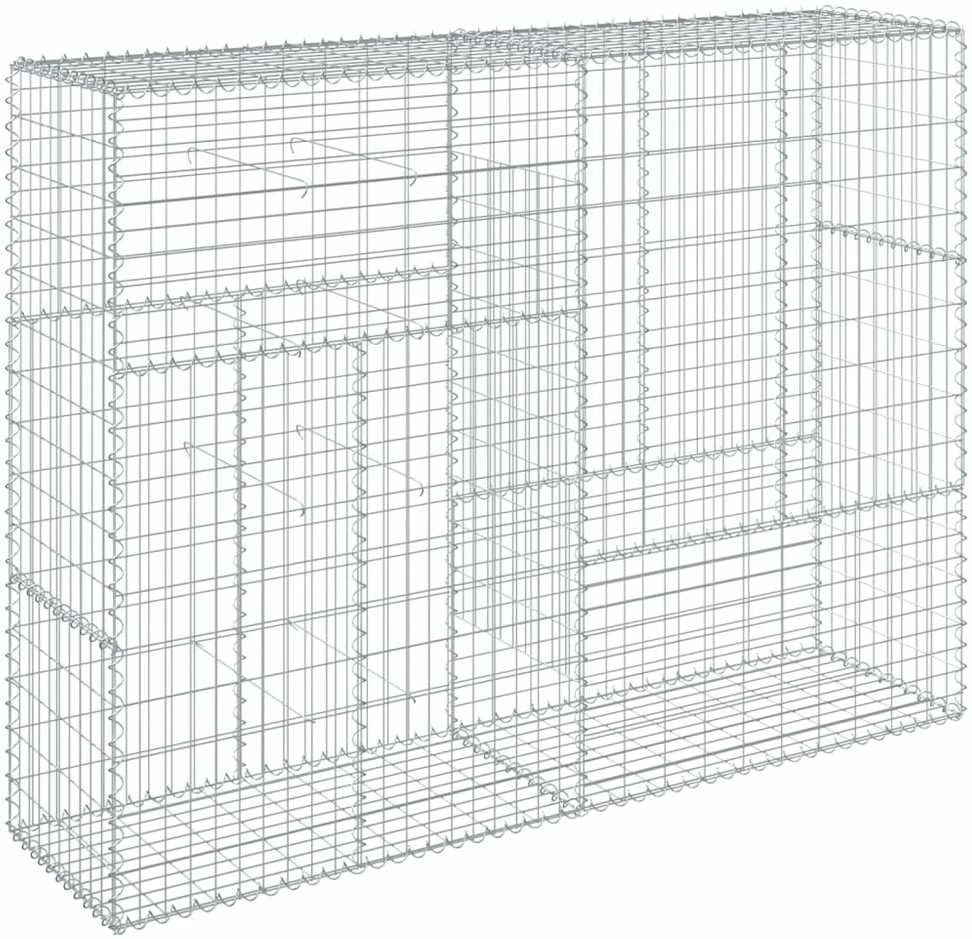 Gabiono krepšys su dangčiu, 200x50x150cm, galvanizuota geležis