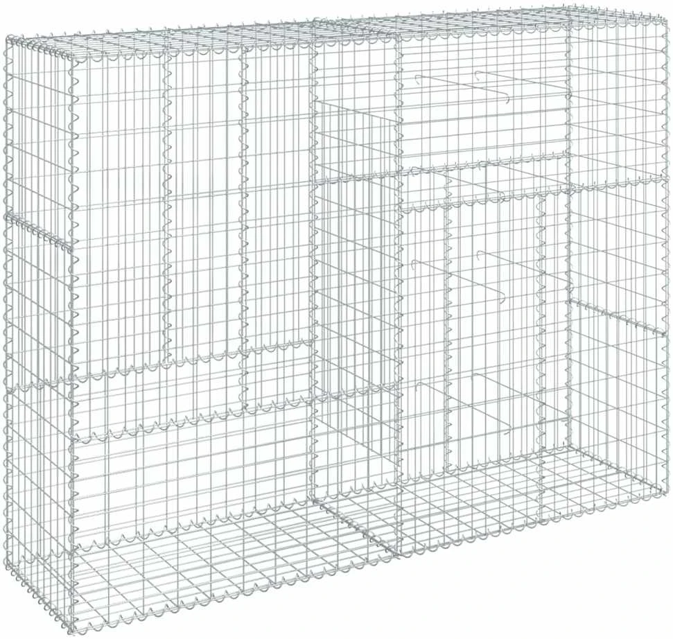 Gabiono krepšys su dangčiu, 200x50x150cm, galvanizuota geležis