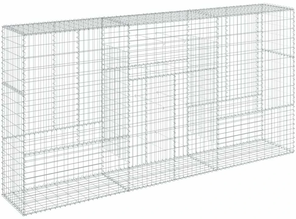 Gabiono krepšys su dangčiu, 300x50x150cm, galvanizuota geležis