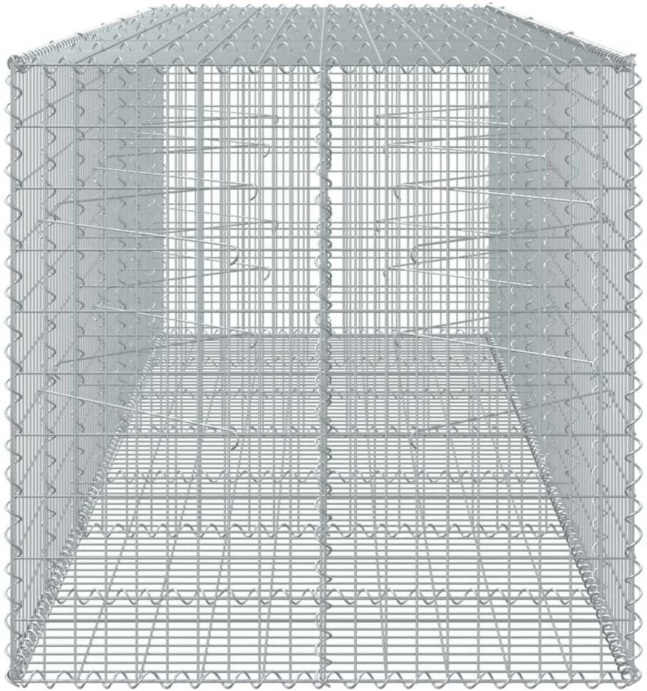 Gabiono krepšys su dangčiu, 350x100x100cm, galvanizuota geležis