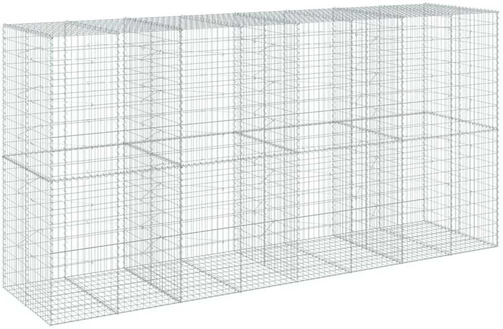 Gabiono krepšys su dangčiu, 400x100x200cm, galvanizuota geležis