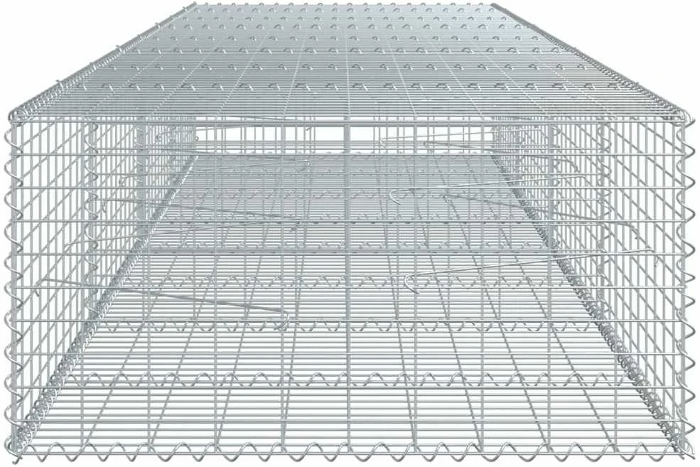 Gabiono krepšys su dangčiu, 400x100x50cm, galvanizuota geležis
